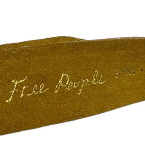 Free People Leather Belt Light Tan Colorful Embroidery Goat & Cow Leather S/M main image 9